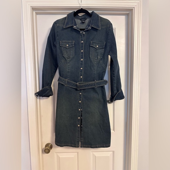 EUC 60’s Style Mod Denim pencil dress - Picture 1 of 6